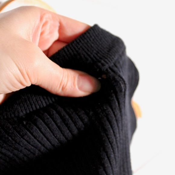 SOLD Black High Neck Ribbed Top - Picture 3 of 3